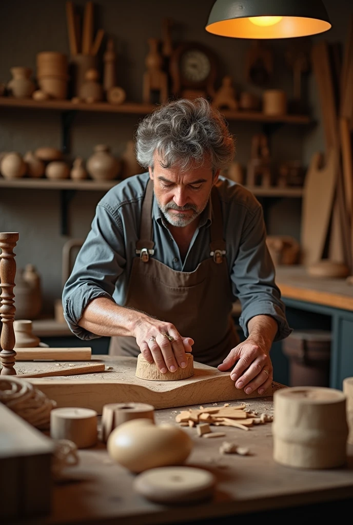 Create a background images for a business vision that makes handcrafted wooden items