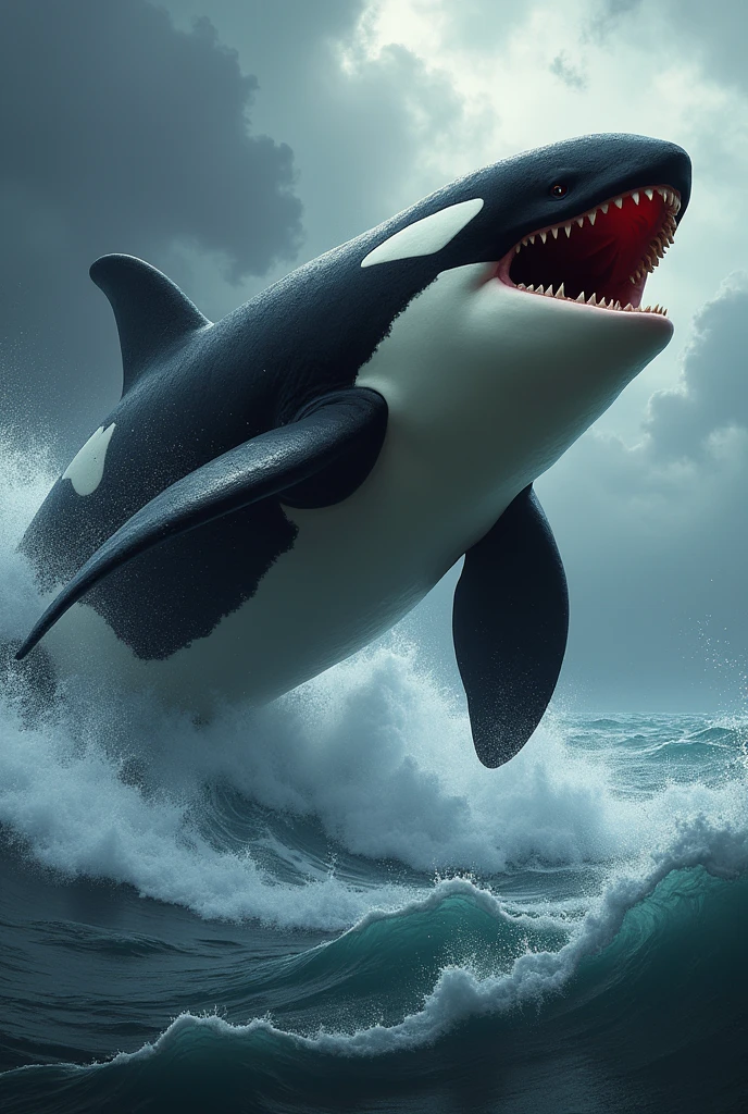 Angry Red Giant Orca Whale