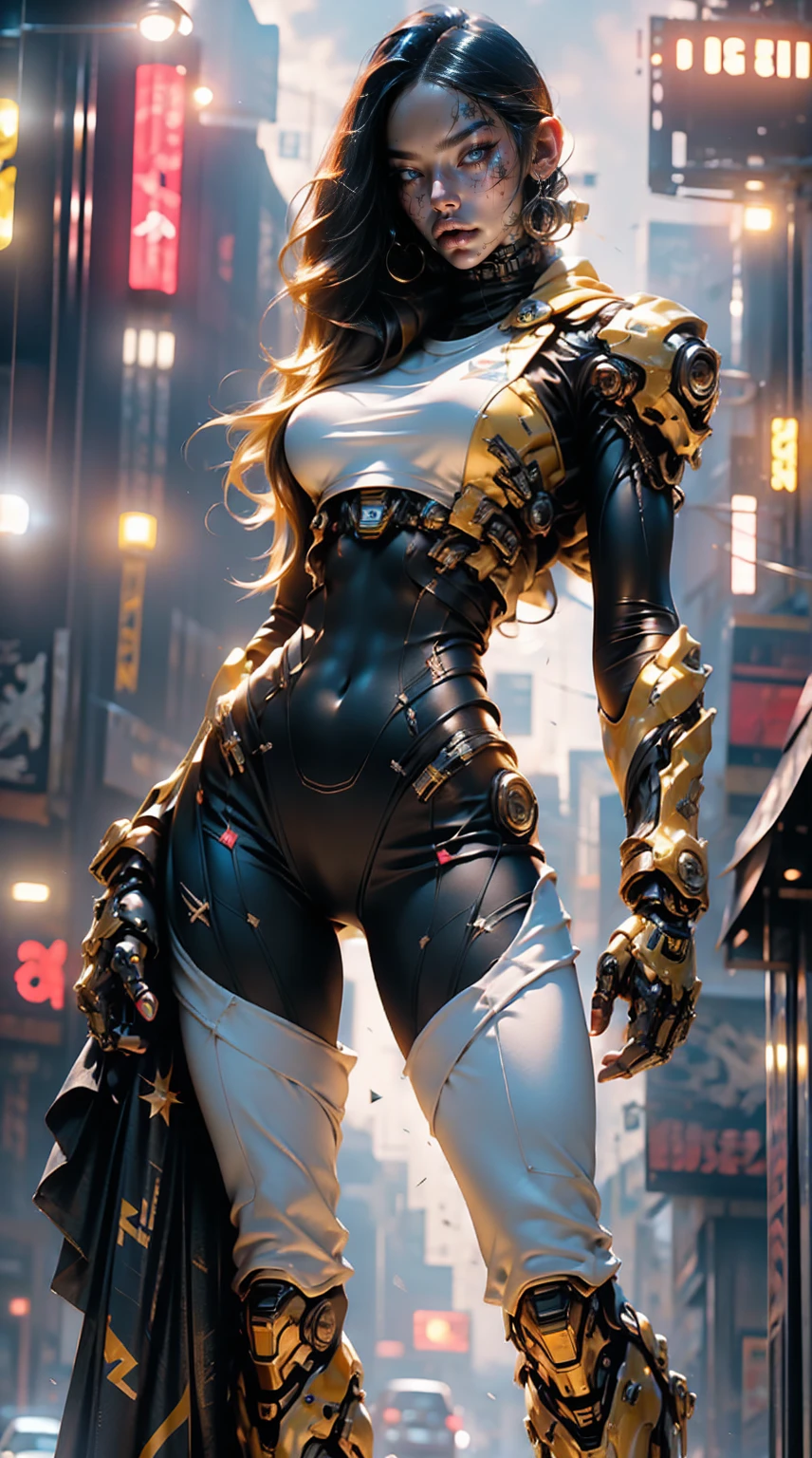 megan fox, young bodybuilder girl in cyber leotard with huge cybernetic muscles:1.45, huge lips:1.25, wide upper body, narrow hips:1.25, long thin legs:1.25, full body shot, best quality, 4k, 8k, highres, masterpiece:1.2, ultra-detailed, realistic, photorealistic, photo-realistic:1.37, HDR, UHD, studio lighting, ultra-fine painting, sharp focus, physically-based rendering, extreme detail description, professional, vivid colors, bokeh, MeganF_SoloTI_v1