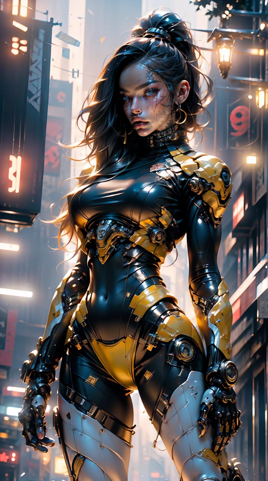 megan fox, young bodybuilder girl in cyber leotard with huge cybernetic muscles:1.45, huge lips:1.25, wide upper body, narrow hips:1.25, long thin legs:1.25, full body shot, best quality, 4k, 8k, highres, masterpiece:1.2, ultra-detailed, realistic, photorealistic, photo-realistic:1.37, HDR, UHD, studio lighting, ultra-fine painting, sharp focus, physically-based rendering, extreme detail description, professional, vivid colors, bokeh, MeganF_SoloTI_v1