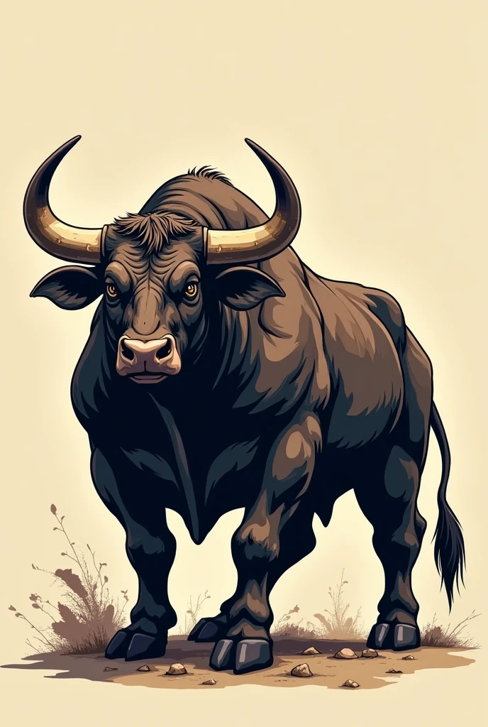 Bull Graphic Tool: "Create a powerful and aggressive bull illustration to symbolize strength and durability. The bull should have a bold, dynamic pose, with muscular features highlighted. The design should integrate well with the packaging, ensuring that the bull's fierce look grabs attention instantly."