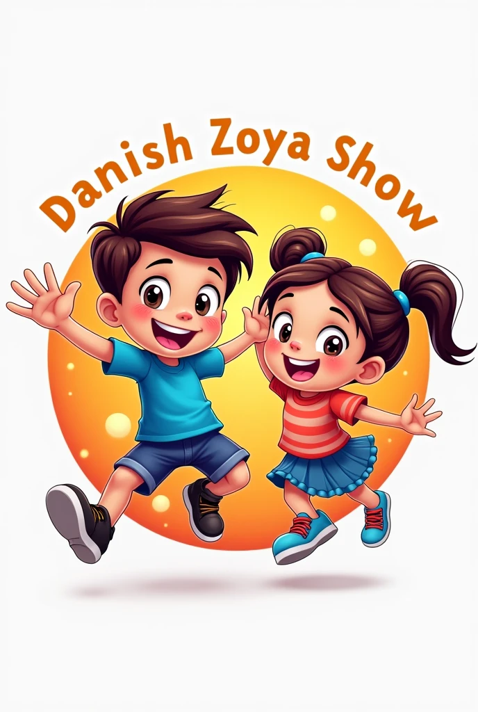 ENTERTAINMENT FUN YOUTUBE CHANNEL LOGO CAST 2 CHILD 1 BOY 5 YEARS 1 GIRL 10 YEAR IN LOGO AND CHANNEL NAME IS DANISH ZOYA SHOW