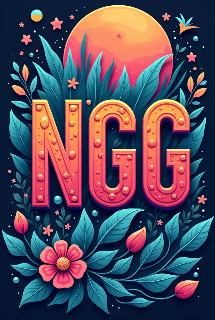 Create a very beautiful and colourful logo with the inscription NGG