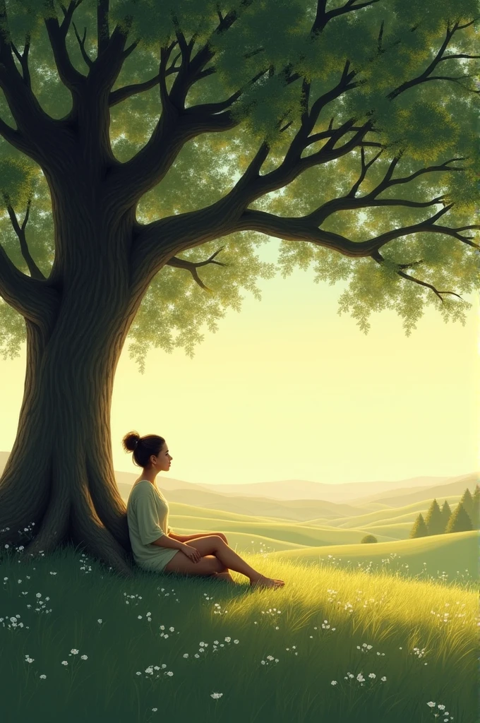 sitting under the tree 