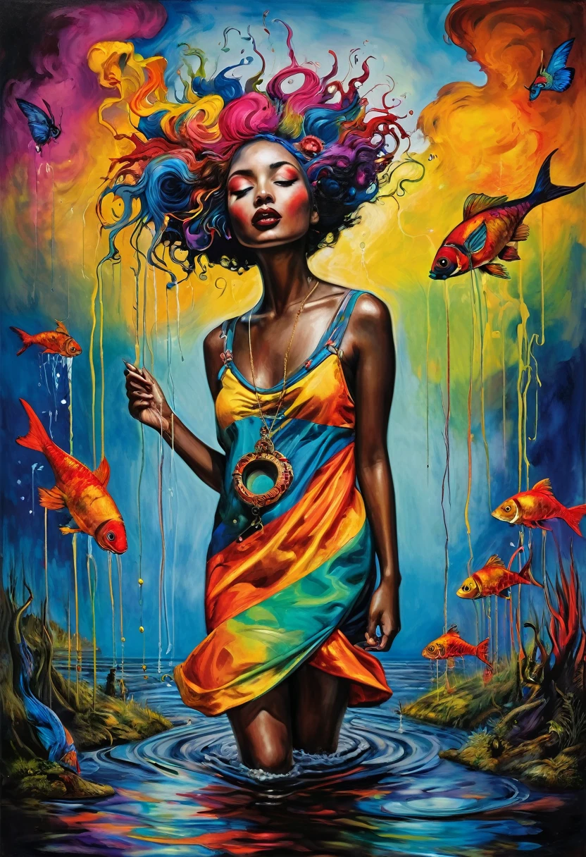 (Artistic Masterpiece of Romantic Life) ( (Themed Art of Life) ( (Conceptual Art) (NFT Exclusive) (Fauvism Work) ()”) Where visual poetry transcends traditional boundaries and embraces the dynamic interplay between creativity and technology Takes),dripping paint,darkart,style, in the style of esao andrews