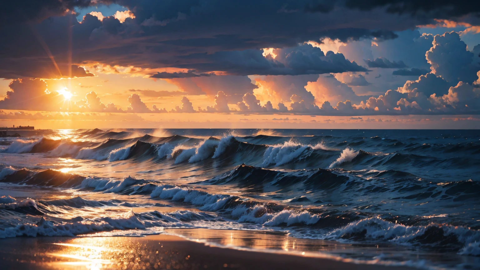 DARK RED BLOOD SEA, RAIN WITHOUT CLOUDES, GOLDEN RAYS AND SUN