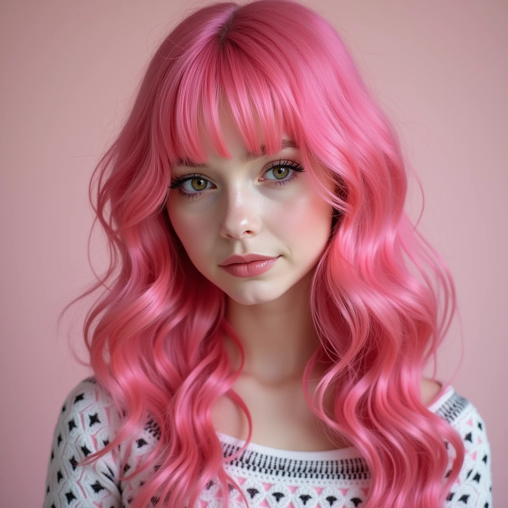 me a beautiful girl with pink hair