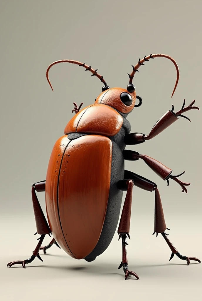 Make a brown beetle in 3d