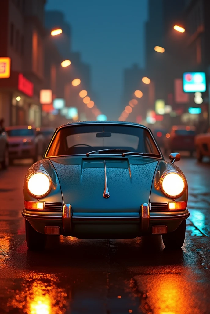 cinematic photo of old porsche, perfect lighting, vibrant, high detailed, epic, aesthetic