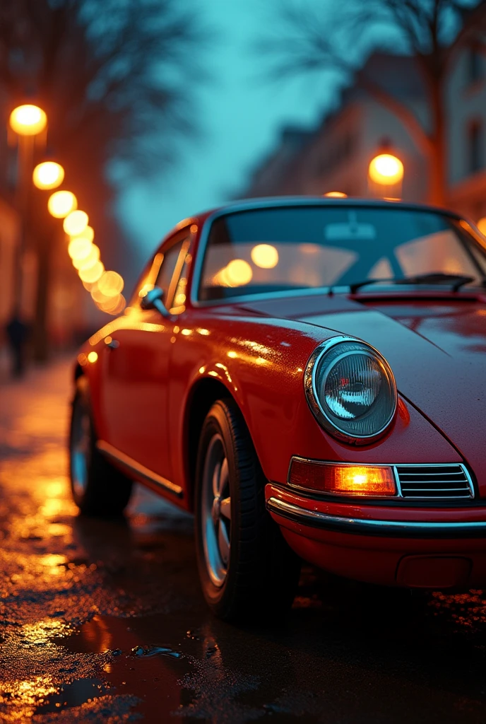 cinematic photo of old porsche, perfect lighting, vibrant, high detailed, epic, aesthetic
