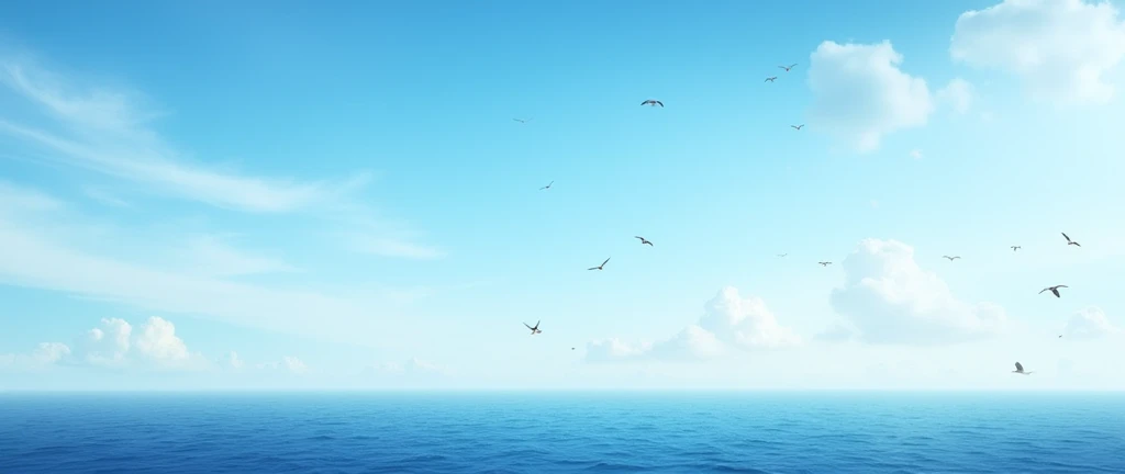 blue-sky，baiyun，Birds in the distance，Mare，Vast image，Faraway view