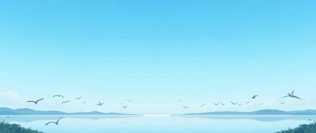 blue-sky，baiyun，Birds in the distance，Mare，Vast image，Faraway view