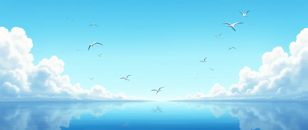 blue-sky，Birds in the distance，Mare，Vast image，Faraway view
