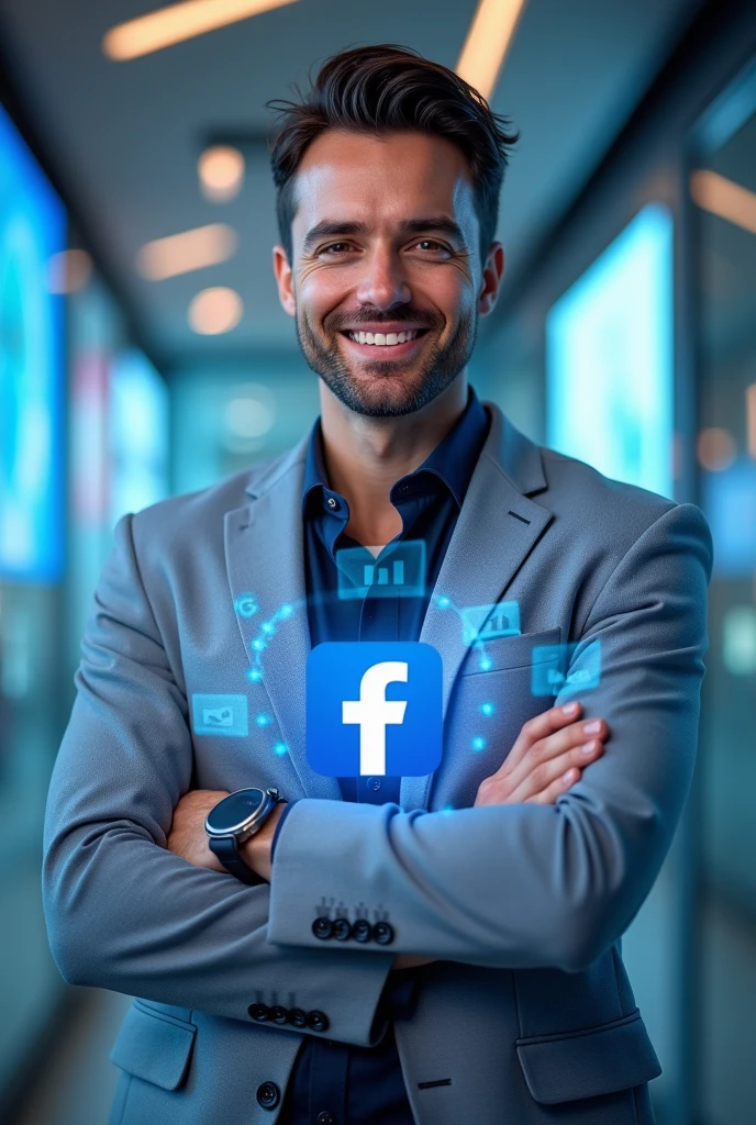 Create a Fiverr gig image that sell Facebook ads service