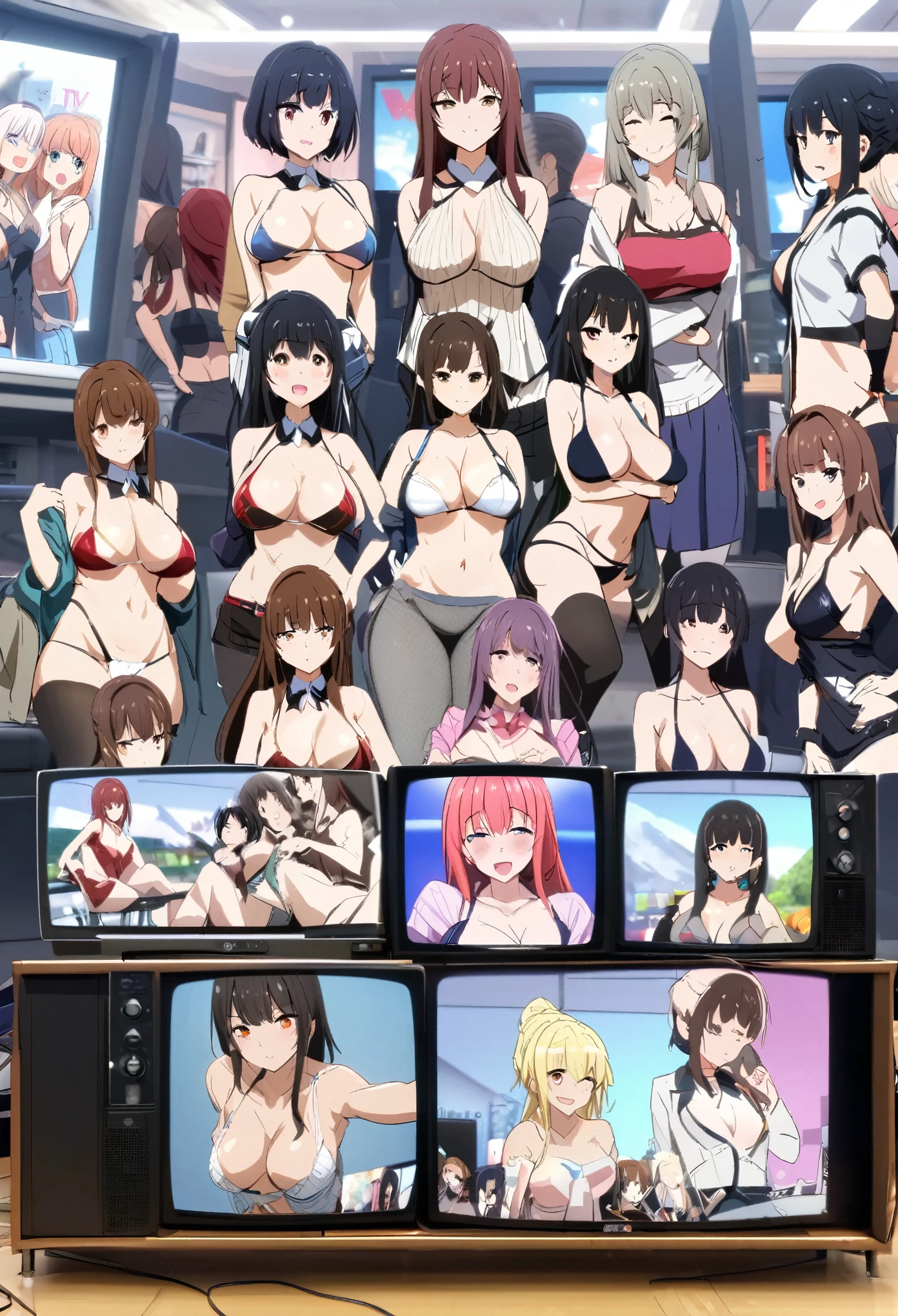 TV set,TV set播放节目,Shows with many sexy girls