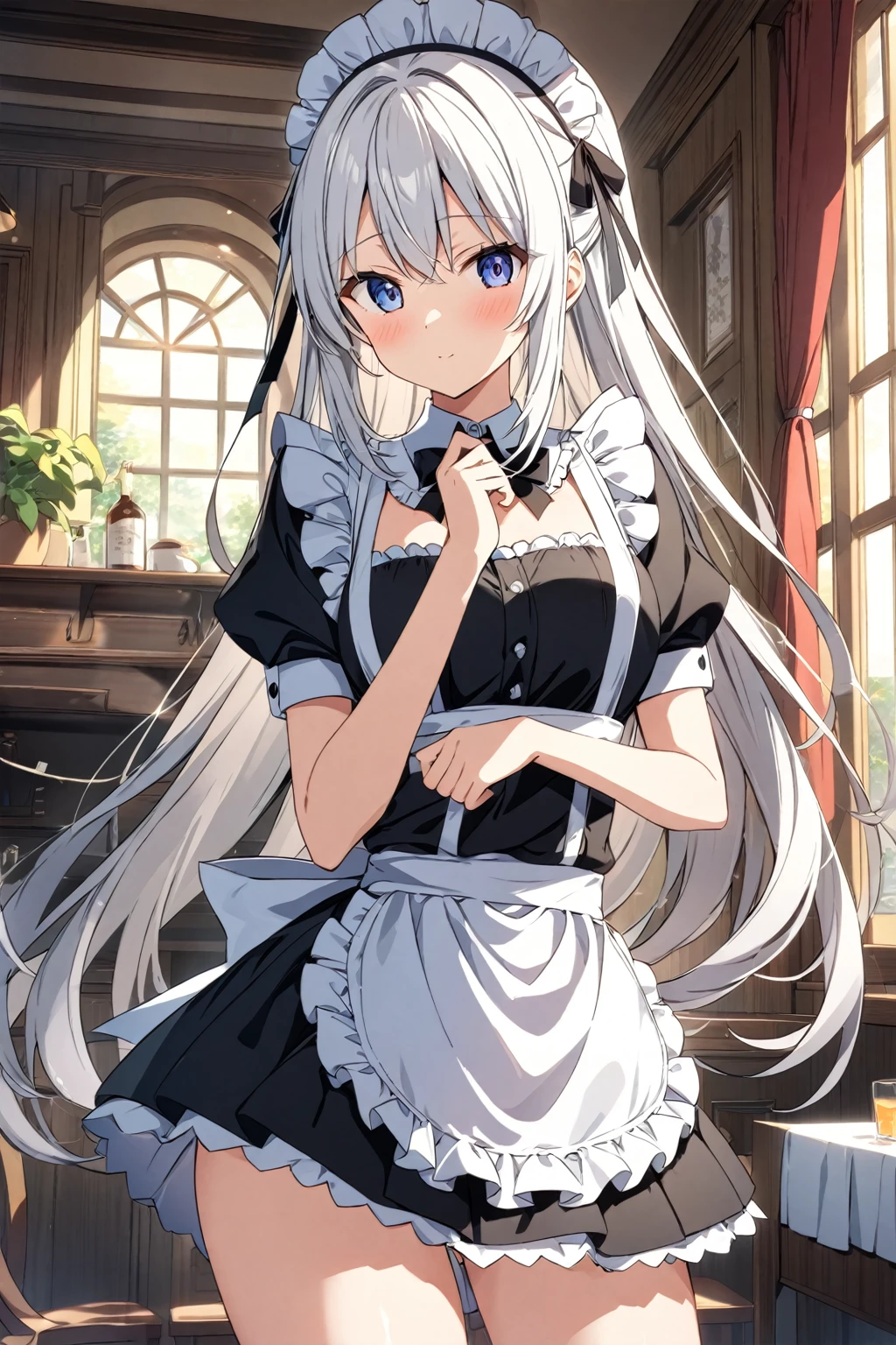 score_9, score_8_up, score_7_up, score_6_up, source_anime,4k,illustration,1girl,solo,White hair,twin tail,long hair,maid's outfit,
highly detailed,best quality,absurdres,detailed,HDR,natural light,