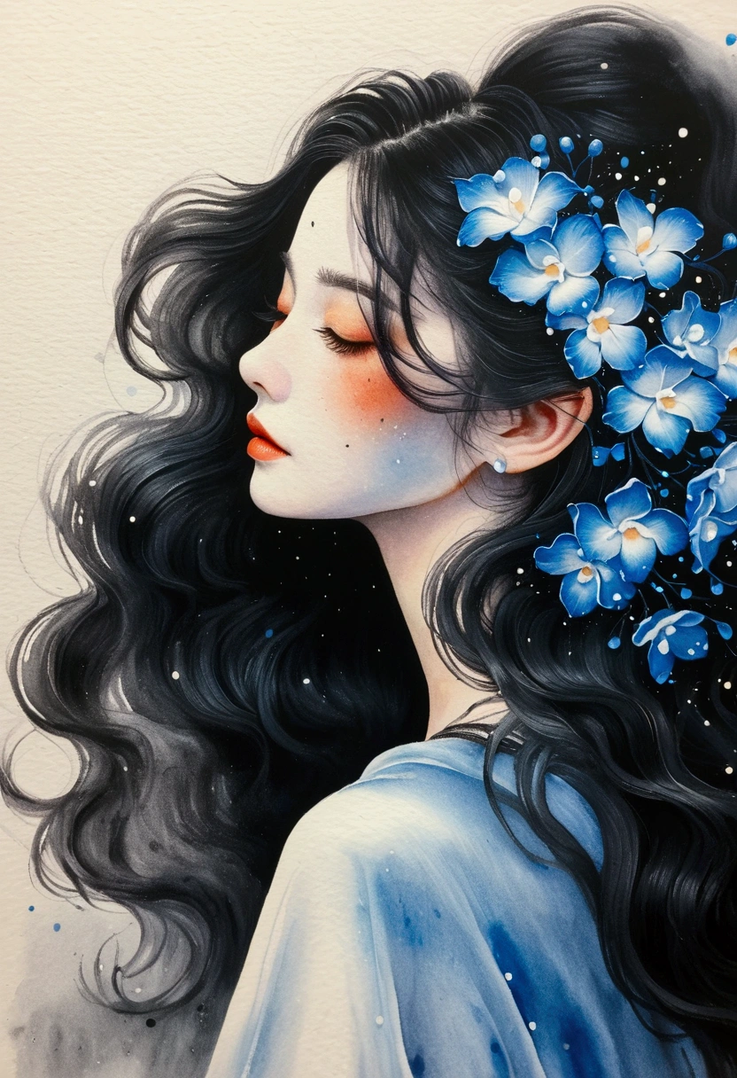 Liquid ink painting,an airbrush painting,Dot