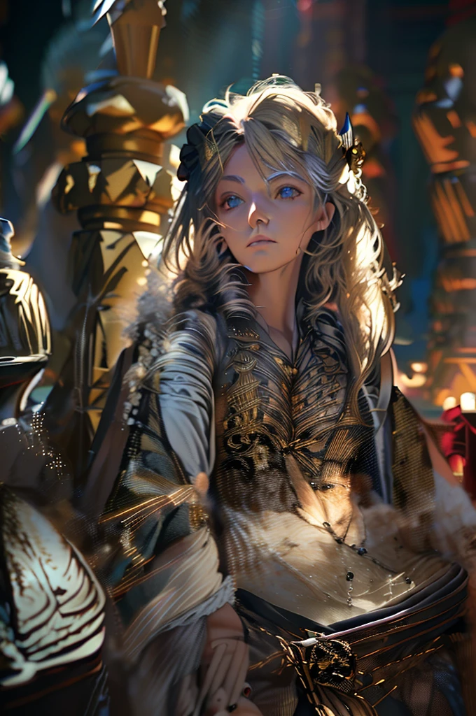 1 girl, trap, Blonde Hair, One-side long braid, blue eyes, flat chest, A short person, White robe, ,(Witch Hat), (18 years old),Bare legs, thunder电,lightning,electrical arcs,Discharge of,thunder电球,magic,thunder,thunder环,thundermagic,thunder鸣握金杖, Ancient battlefield background, Textured Skin, Ultra HD, Ultra HD, Ultra HD, Ultra HD, The award-winning, High Detail, Incredible high-key lighting and shadows, masterpiece, Incredible illustrations