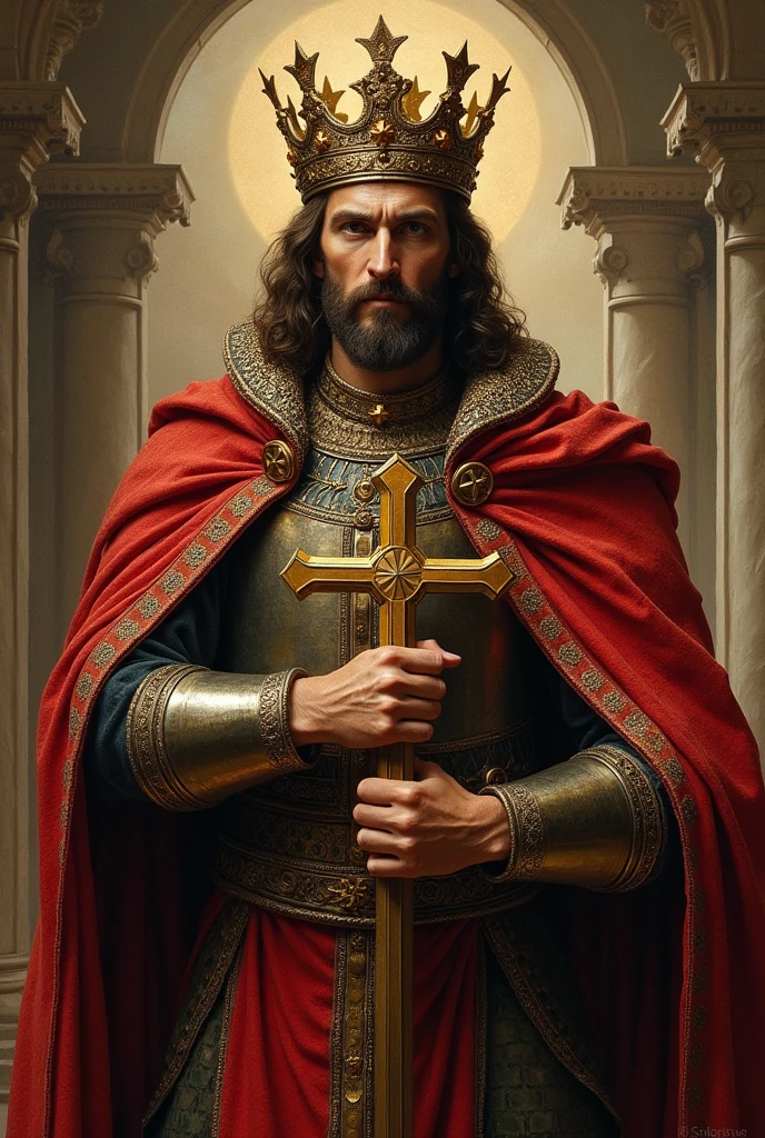 KING OF THE YEAR 1000 A.D..c. cRISTIANO SIMBOLO cRUZ