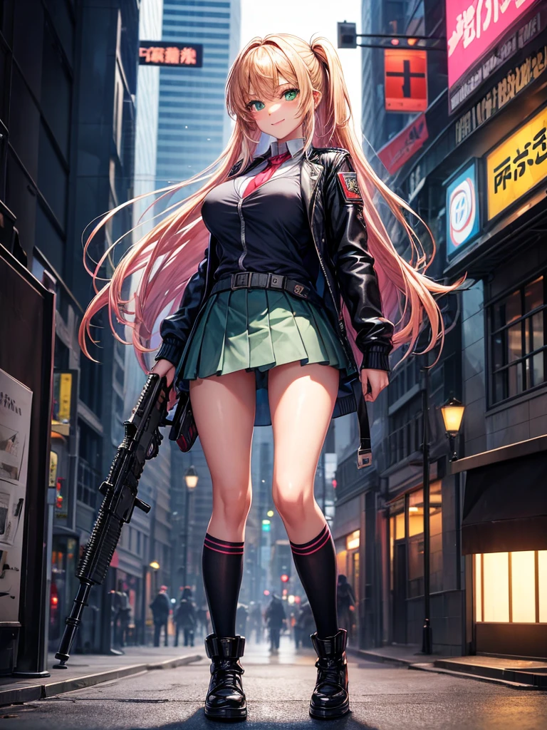 middle School girls,smile,Beautiful girls,Beautiful girl from another world,Gun of the Future,Girl holding an assault rifle in her hand,leather jacket,The best quality to get you horny,Psychic,Wizard,Uniform and cardiganコーデ,battle,Colorfulな髪色,Perfect Girl,Super cute girl,Cyberpunk Background,Cute uniform,Uniform of the Future,Wearing a cardigan,Long Hair、Sparkling eyes,She has her bangs down,Colorful,Ultra HD,Young girl,sex,Green Eyes,Naughty Girls,Full body image,Big Breasts,Beautiful Girl's Paradise,Fashion Girl,Naughty Girls,Beautiful Girl Country,High-dimensional beautiful girl,A beautiful girl who transcends everything,So beautiful,Absurd,Beautiful girls,