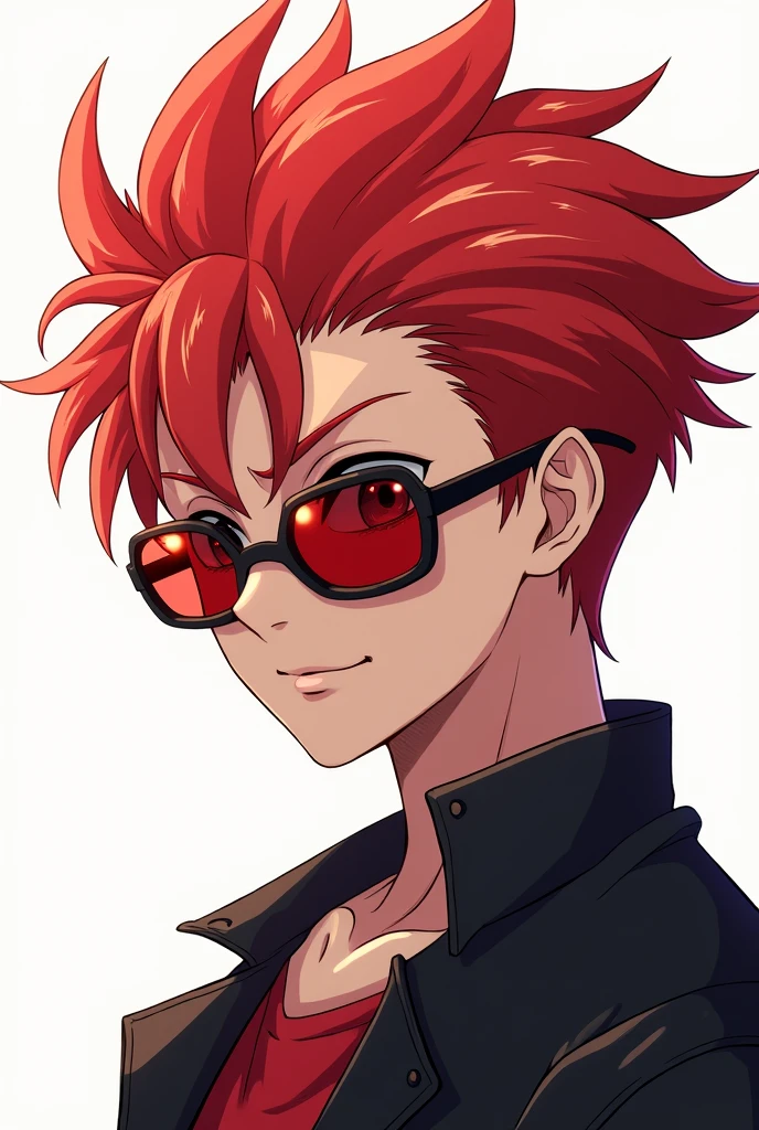 A anime boy with red sunglasses