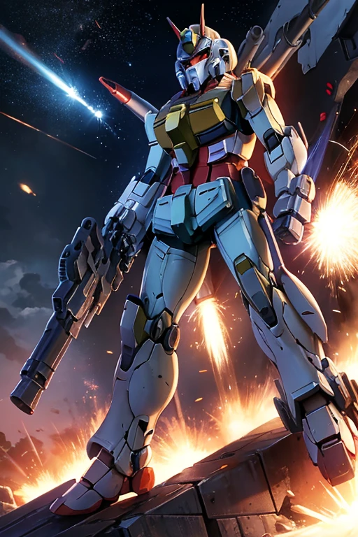 Gundam 1 machine Beam rifle Holding a gun He holds a rifle in his right hand Left arm has a shield high resolutionの手
((((rx78Gundam)))) universe Black high resolution