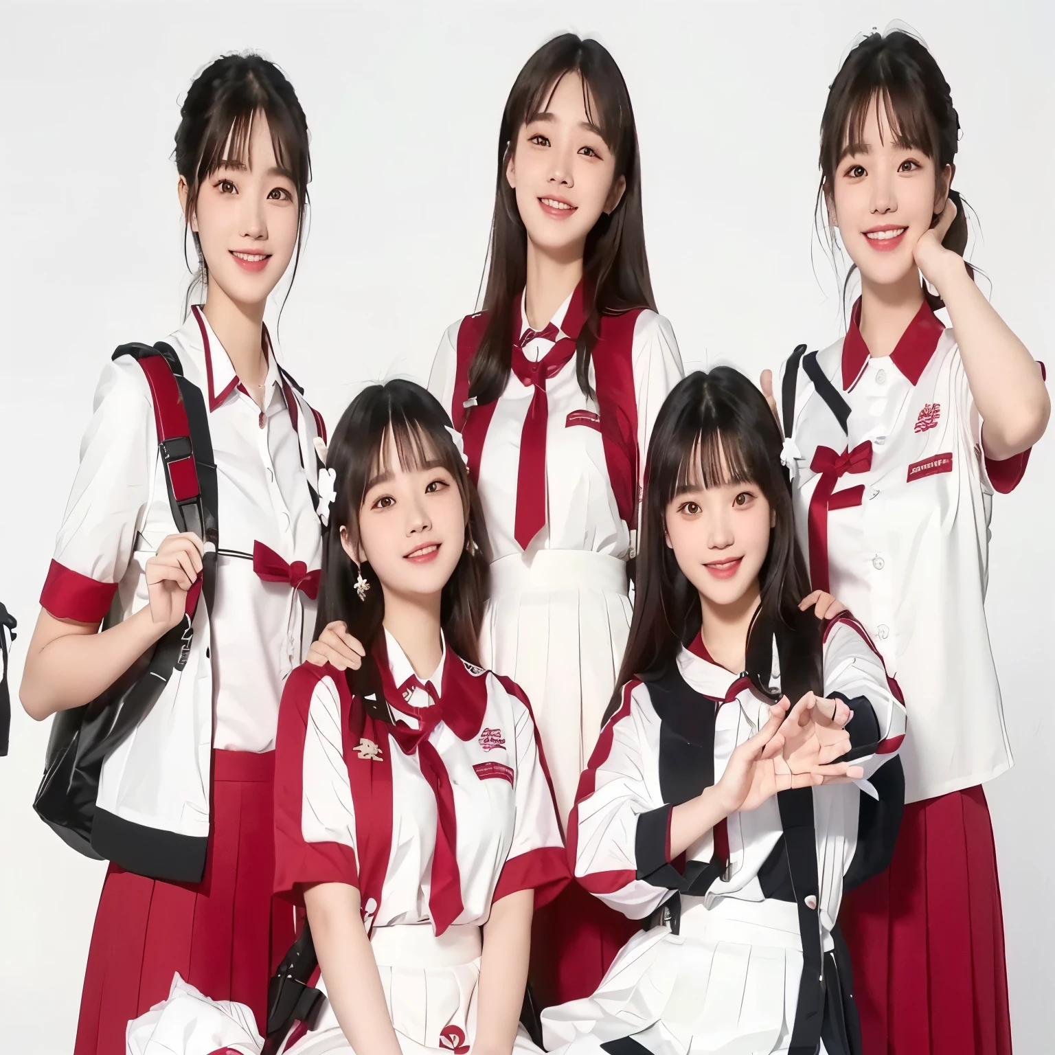a close up of a group of people posing for a picture, unreal ungine 5, ruan cute vtuber, vhsrip, young idol, promotional picture, ssao 8 k, profile photo, duy beni serial, neco arc, meme format, jk uniform, bao phan, no watermark, 2 0 2 0 s promotional art