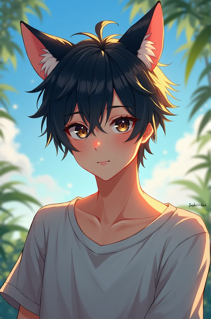 Anime man with cat ear 
