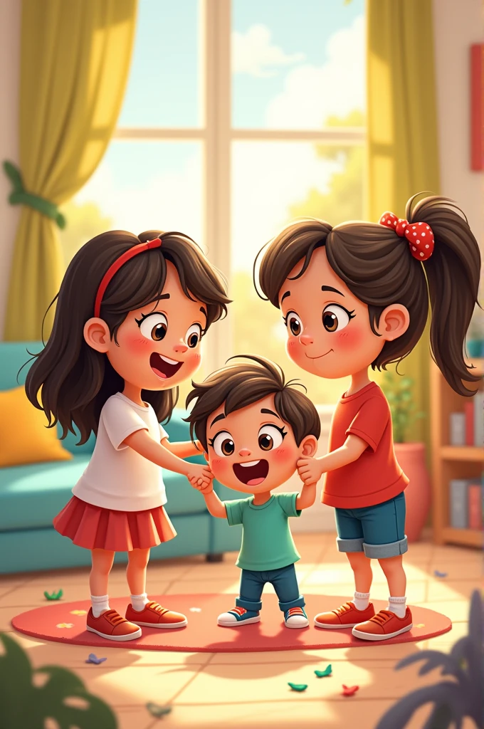 2 sister 1 brother cartoon 