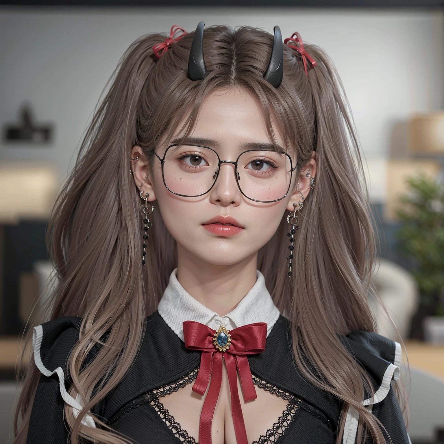 8k resolution, thick brows, pores, realistic, glossy skin, no lashes, high quality, high display, Korean Girl, smooth hair