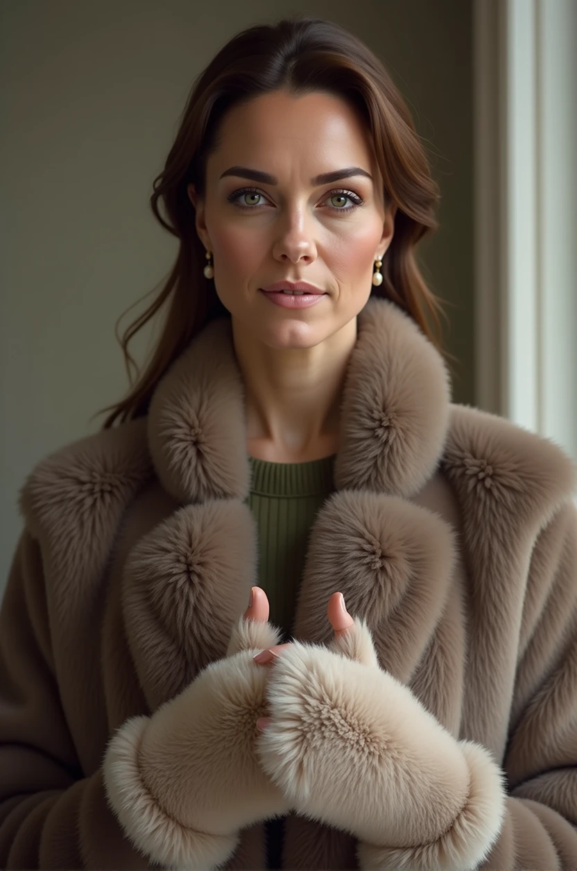 Kate Middleton rabbit fur on hands