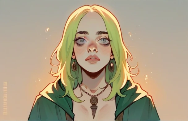Billie Eilish with her chest exposed
