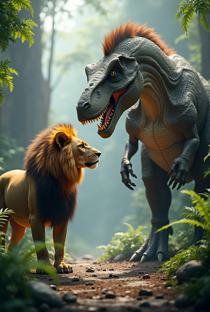 Lion with dinasou