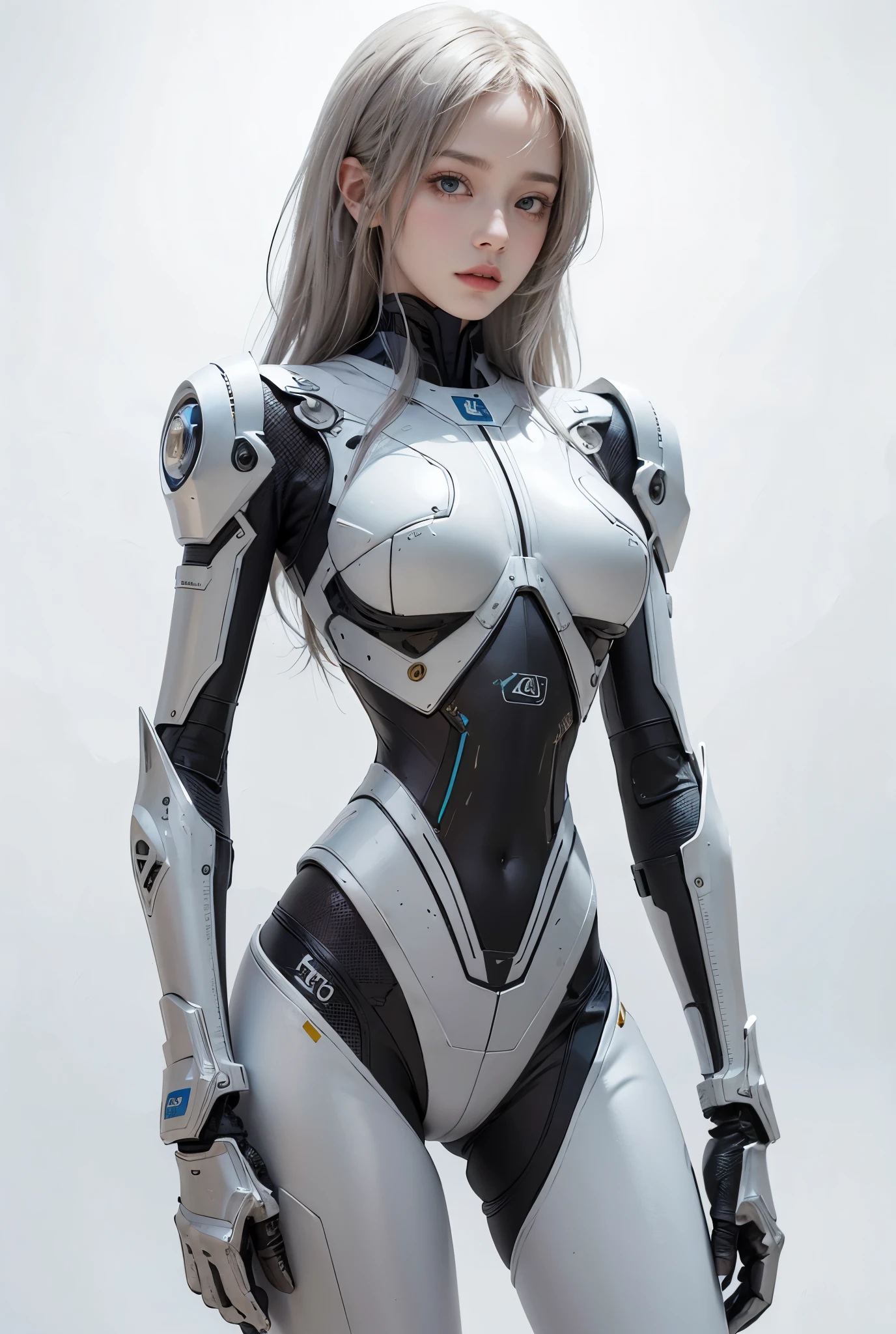 a pretty android girl, realistic style