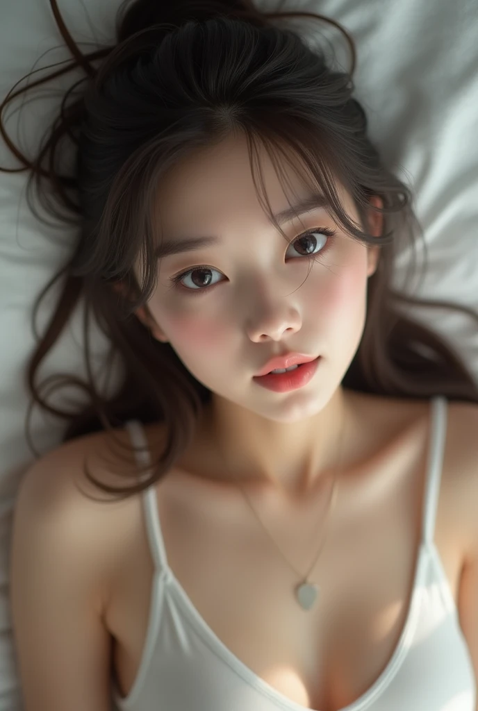 realistic photo,  japanese woman, nude, lying on bed with legs spread, detailed face and body, natural lighting, high resolution, photorealistic, (best quality,8k,highres,masterpiece:1.2),ultra-detailed,(realistic,photorealistic,photo-realistic:1.37),realistic skin texture,detailed eyes and lips,beautiful detailed face,long eyelashes,smooth skin,natural body shape