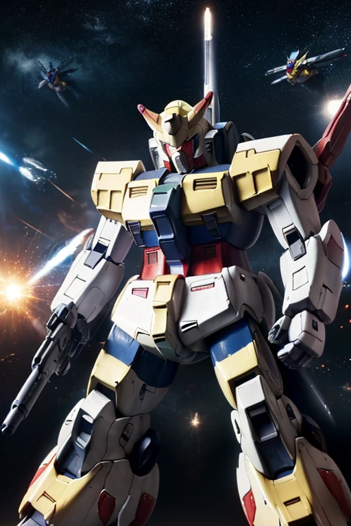 ((((1つ目))))((((アーマードコア))))　Gundam　1 machine　Beam rifle　Holding a gun　He holds a rifle in his right hand　Left arm has a shield　high resolutionの手
((((rx78Gundam))))　universe　Black　high resolution
Enemy in combat　Destroying the enemy　