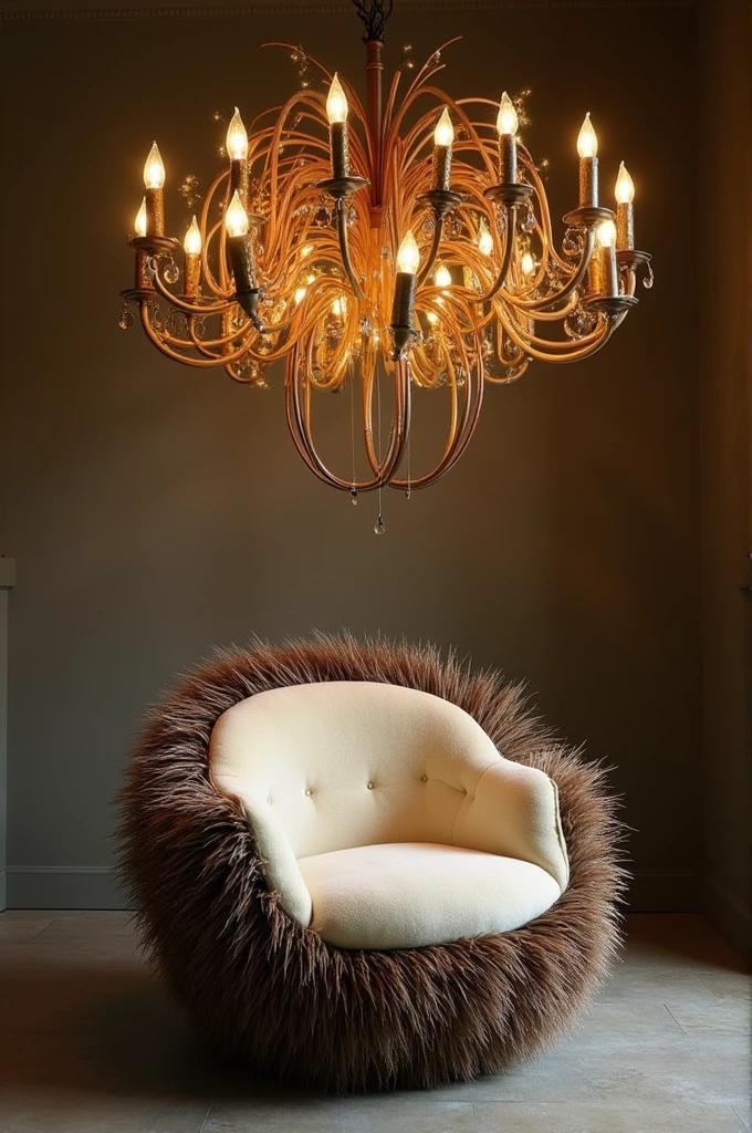 create a chandelier furniture "hedgehog chair" inspire
