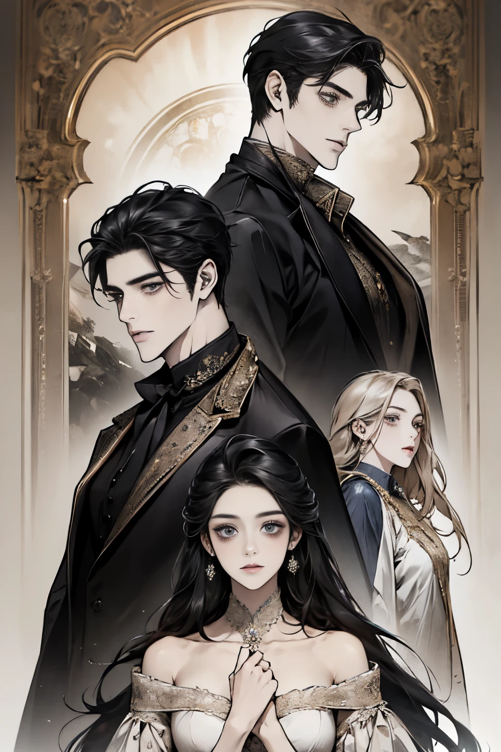Beautiful and gentle ladies and handsome and cool men,Sweet atmosphere,Perfect face,bust,Back to Back,black hair black eyes,Perfect hands perfect face
