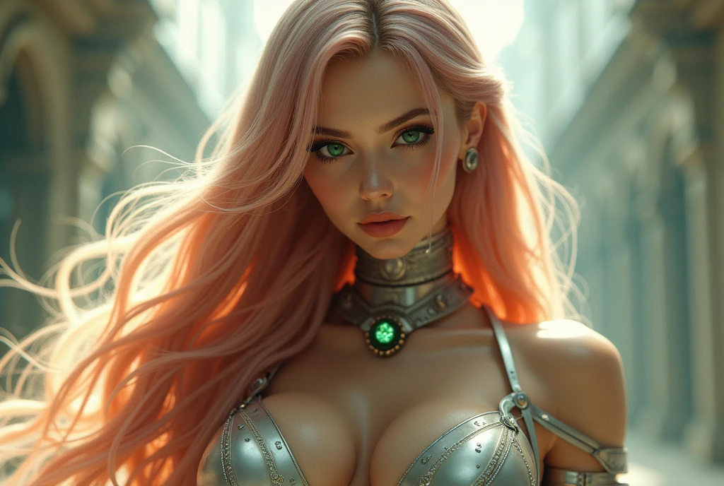 (masterpiece, high resolution, fullbody shoot, photo-realistic:1.3), Ghislaine from Mushoku Tensei, cybernetic red right eye, Bimbofication, enhanced physique, cybernetic implants throughout her body, big breasts , large breasts, huge fake breasts, high profile fake breasts, fake tits, silicon breasts, artficialy increased muscle mass and body mass, (goddess-like figure:1.2), well-crafted mechanical muscles throughout her body, (ample bosom, thick legs, and wide silicon rounded up buttocks:1.1), cybernetic spinal cord support, unnatural enormous buttocks, artificialy arched back around buttock, arched feets support by high heels, radiant and empowering presence, confidence exuding from her expression, (revealing attire:1.2), barely covering her form, showcasing her surgicaly sculpted physique, mesmerizing aura, divine glow, (captivating green eyes:1.2), flowing hair, regal adornments, captivating lighting, intense energy, dynamic pose, goddess of strength and beauty, commanding attention with her imposing and alluring presence. With the use of depth of field (DOF), super-resolution, and high megapixel rendering, every element comes to life with cinematic lightning and anti-aliasing techniques like FKAA, TXAA, and RTX. The addition of SSAO (Screen Space Ambient Occlusion) and various post-processing effects in both post-production and tone mapping elevate the visual quality to a whole new level. With the use of depth of field (DOF), super-resolution, and high megapixel rendering, every element comes to life with cinematic lightning and anti-aliasing techniques like FKAA, TXAA, and RTX. The addition of SSAO (Screen Space Ambient Occlusion) and various post-processing effects in both post-production and tone mapping elevate the visual quality to a whole new level. hnsrdlf style, full face artificial intelligence theme