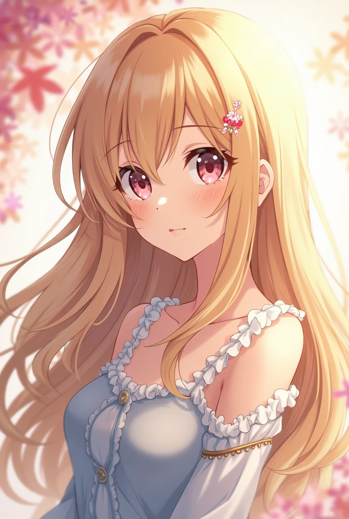 anime girl darkblonde hair attractive