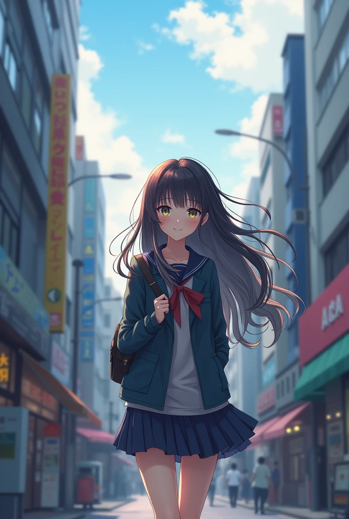 A high school girl who looks at me on my way home from school、Long Hair、Tokyo、cute