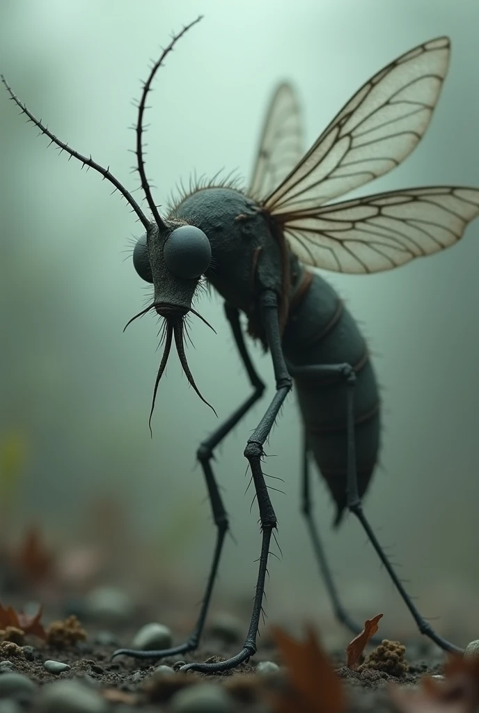 Make a mosquito in the shape of a sad penis