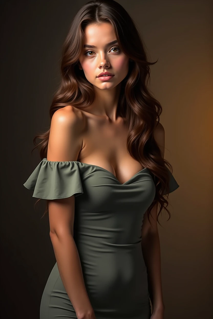 1 girl in, 25 year, standing alone, long hair, (Colossal:1.2), height 160 cm, looking ahead at viewer, bared shoulders, whole body, off the shoulders, Dress,
(realistic:1.3), (a sexy:1.3), (big boobies:1.3), (4k:1.2), (best quality:1.2), (ultra-detailed:1.2), (photorealistic:1.37), HDR, UHD, studio lighting,
extreme detail description, professional, vivid colors, bokeh, portrait
