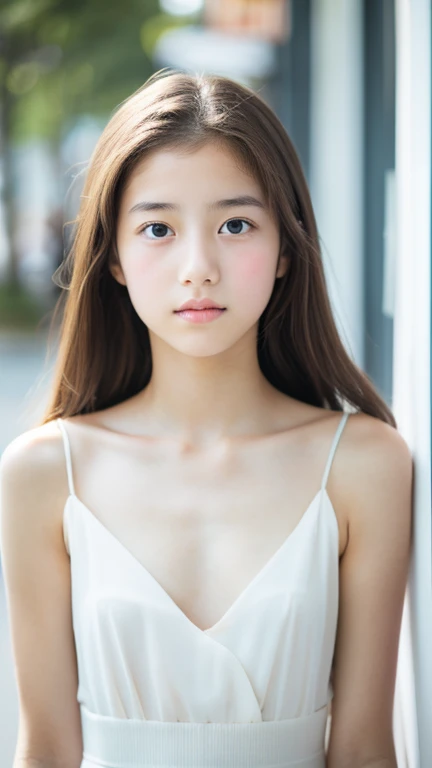 lens: 135mm f1.8, (Highest quality), (Beautiful 14 year old Japanese girl), (Moisturized lips), Narrow eyes, double eyelid, Delicate clavicle, Flat Chest , I&#39;m ashamed of my smallness, Underdeveloped breasts, smile, (Spotted sunlight: 1.2), Professional Lighting, (Petite figure), (Sunburned skin: 0.2), Full body photo, Full Body Focus, (Standing posture)、A proper honor student、Slender body、(A wearing a navy blue blazer:1.5)、boyish, Putting very short hair into a ponytail、Stylish white bedroom、Ribbon on chest、Sweep all your hair back、Crouching with rope、Round 1,(((Completely naked))),  The gesture of taking off a blazer、Tied up with hemp rope、Artistically bound