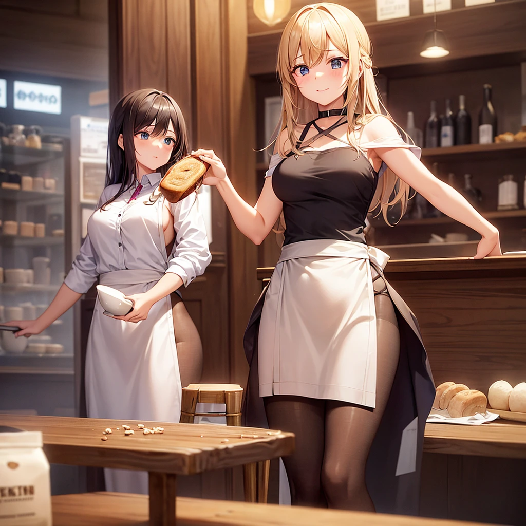 In a cozy neighborhood café, a group of girls turns the simple act of making coffee into a captivating ritual. One girl, a barista with a flair for the dramatic, performs a mesmerizing routine as she brews each cup. With elegant, flowing movements, she carefully grinds the beans, pours the water with precision, and creates intricate latte art that looks almost too beautiful to drink. Meanwhile, another girl, an expert in homemade treats, hosts a live baking demonstration where she whips up delicious pastries with a twist—each one inspired by a different cultural tradition, making every bite a journey around the world. As the aroma of fresh coffee and baked goods fills the air, customers gather around, drawn in by the artistry and passion these girls bring to their craft.