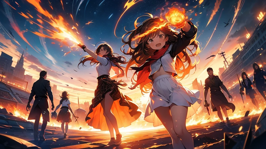 A powerful figure stands at the center, mid-action, as if they’ve just broken through a set of heavy doors. Their expression is fierce, with eyes full of determination and a sense of unyielding strength. Around them, the remnants of shattered barriers symbolize the obstacles they’ve overcome.

The background transitions from dark shadows to a bright, fiery dawn, illustrating the journey from doubt to triumph. Flames swirl around their figure, representing the fire in their soul and the unstoppable force they’ve become. The sky is ablaze with vibrant colors, symbolizing the dawn of a new beginning.

The figure’s stance is strong, one hand raised as if to declare victory, while the other is clenched in a fist, ready to take on whatever comes next. Their presence radiates confidence and power, embodying the message of rising and roaring against all odds.