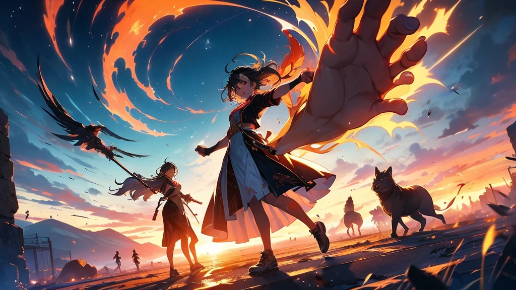 A powerful figure stands at the center, mid-action, as if they’ve just broken through a set of heavy doors. Their expression is fierce, with eyes full of determination and a sense of unyielding strength. Around them, the remnants of shattered barriers symbolize the obstacles they’ve overcome.

The background transitions from dark shadows to a bright, fiery dawn, illustrating the journey from doubt to triumph. Flames swirl around their figure, representing the fire in their soul and the unstoppable force they’ve become. The sky is ablaze with vibrant colors, symbolizing the dawn of a new beginning.

The figure’s stance is strong, one hand raised as if to declare victory, while the other is clenched in a fist, ready to take on whatever comes next. Their presence radiates confidence and power, embodying the message of rising and roaring against all odds.