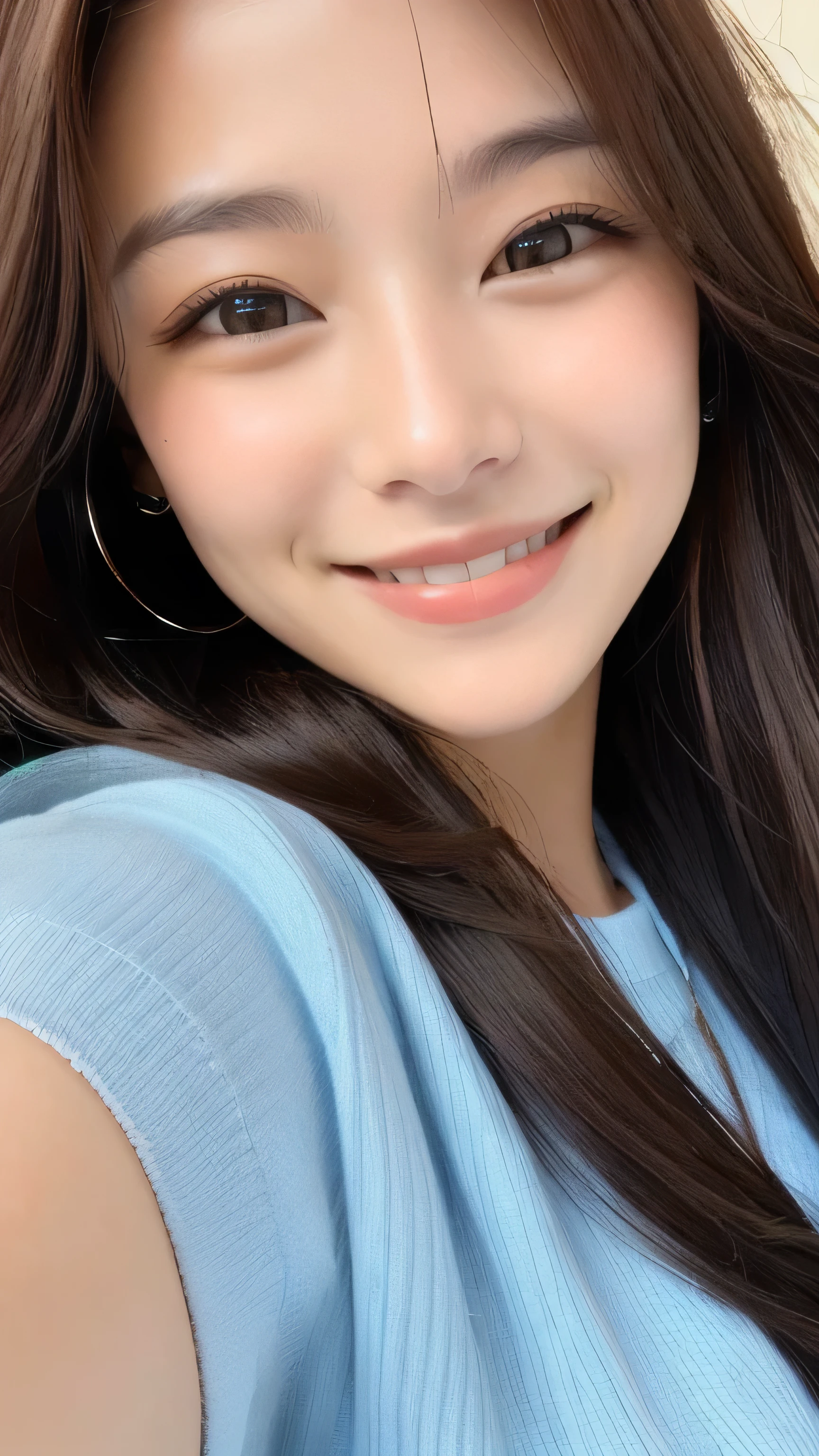 seed:2020674263.((Full body angle:1.1)).((Highest quality, 8k, masterpiece:1.3)), ((from below:1.1)).concentrated:1.2, Perfect body beauty:1.4, Hips:1.2, ((Delicate Hair)), (Vibrant color block short sleeve crop top for women,Shorts :1.1) , ((Highest quality、8k、masterpiece:1.3))、1 Girl、A sloppy smile、Esbian all over body、Slim face、Big 、Beautiful woman、(Dark Brown Hair)、Long Hair、1.1、Flickering Valley、Detailed eyes、double eyelid、Blurred Background、超Slim face、Smile、Looking down、stroll
