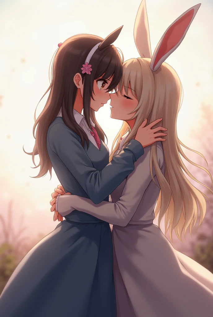 2 girls,amiya(arknights),kiss