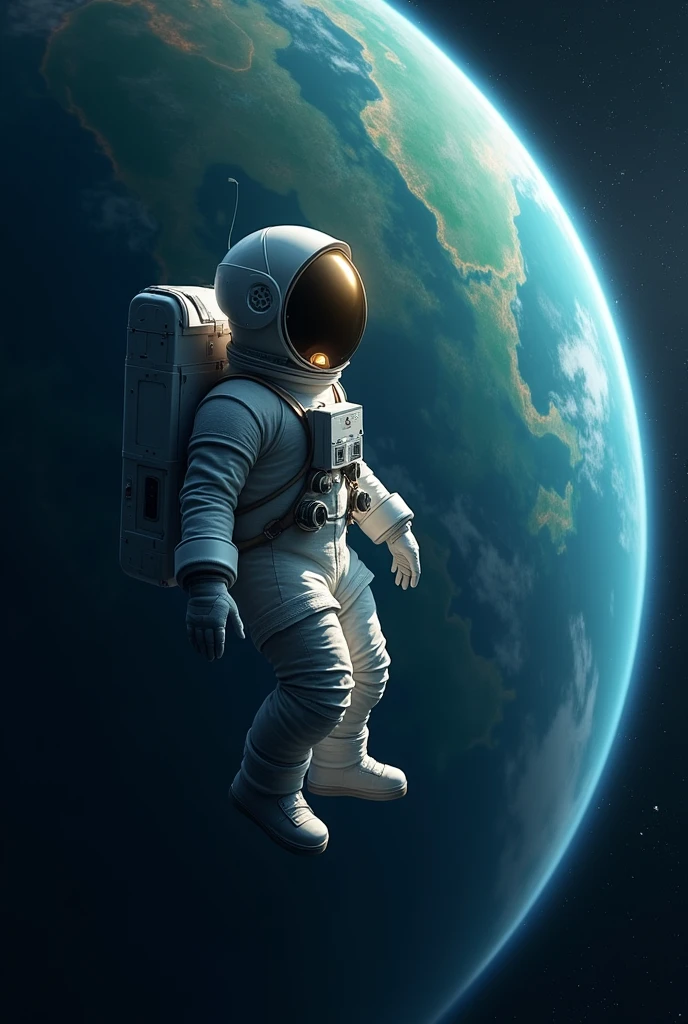 Astronaut observing earth from space